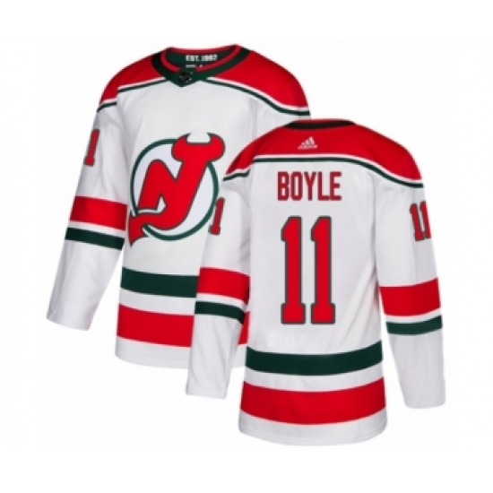 Youth Adidas New Jersey Devils 11 Brian Boyle Authentic White Alternate NHL Jersey