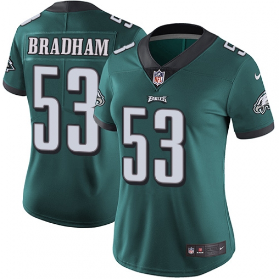 Women's Nike Philadelphia Eagles 53 Nigel Bradham Midnight Green Team Color Vapor Untouchable Limited Player NFL Jersey