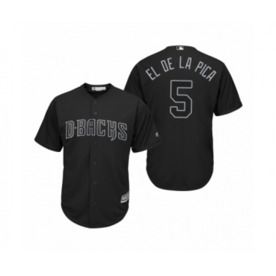 Men's Arizona Diamondbacks 5 Eduardo Escobar El De La Pica Black 2019 Players Weekend Replica Jersey