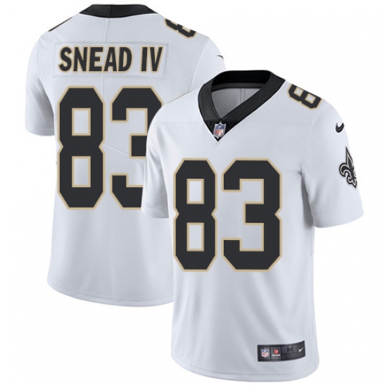 Men's Nike New Orleans Saints 83 Willie Snead White Vapor Untouchable Limited Player NFL Jersey