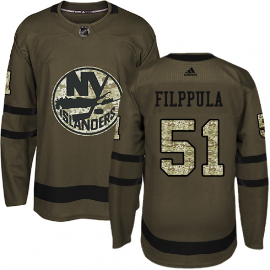 Youth Adidas New York Islanders 51 Valtteri Filppula Premier Green Salute to Service NHL Jersey