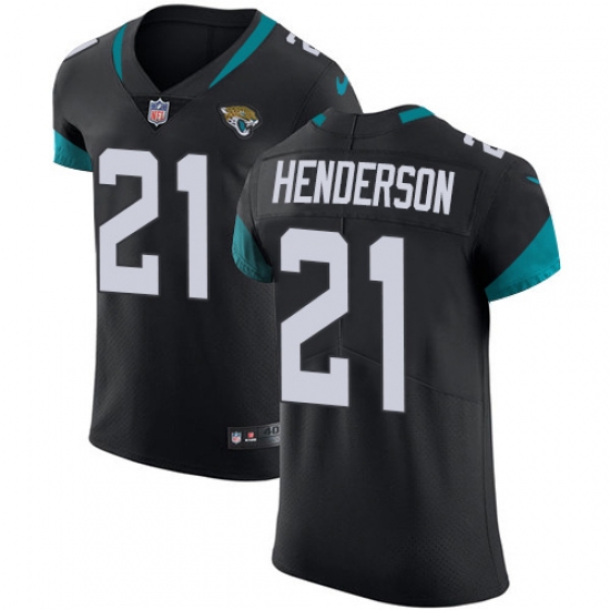 Men's Jacksonville Jaguars 21 C.J. Henderson Black Team Color Stitched Vapor Untouchable Elite Jersey