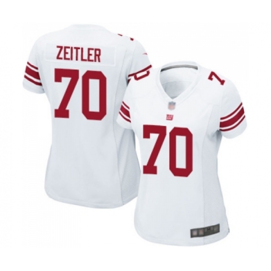 Women's New York Giants 70 Kevin Zeitler Game White Football Jersey