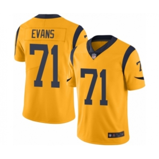 Men's Los Angeles Rams 71 Bobby Evans Limited Gold Rush Vapor Untouchable Football Jersey