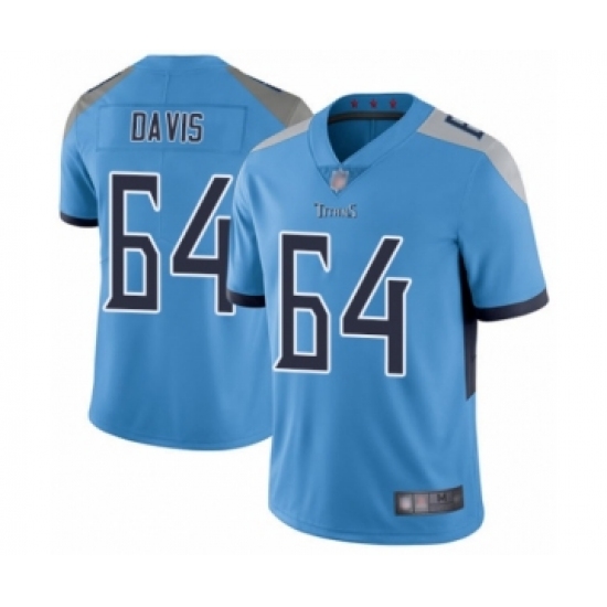 Men's Tennessee Titans 64 Nate Davis Light Blue Alternate Vapor Untouchable Limited Player Football Jersey