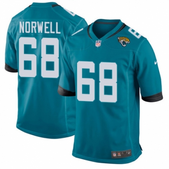 Men's Nike Jacksonville Jaguars 68 Andrew Norwell Game Black Alternate NFL Jersey