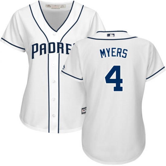 Women's Majestic San Diego Padres 4 Wil Myers Replica White Home Cool Base MLB Jersey