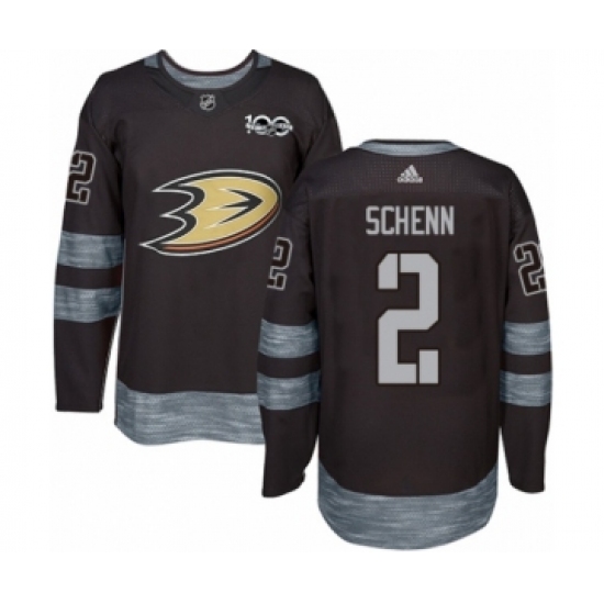 Men's Adidas Anaheim Ducks 2 Luke Schenn Authentic Black 1917-2017 100th Anniversary NHL Jersey