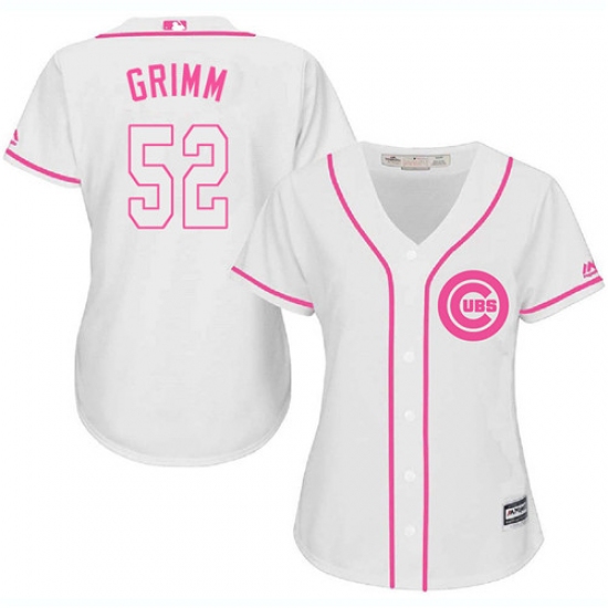 Women's Majestic Chicago Cubs 52 Justin Grimm Authentic White Fashion MLB Jersey