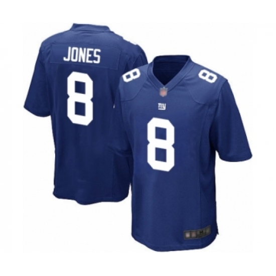 Men's New York Giants 8 Daniel Jones Game Royal Blue Team Color Football Jersey