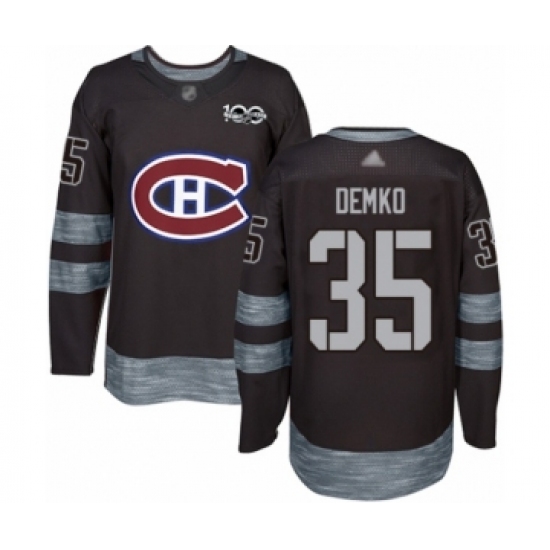 Men's Vancouver Canucks 35 Thatcher Demko Authentic Black 1917-2017 100th Anniversary Hockey Jersey