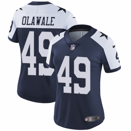 Women's Nike Dallas Cowboys 49 Jamize Olawale Navy Blue Throwback Alternate Vapor Untouchable Limited Player NFL Jersey