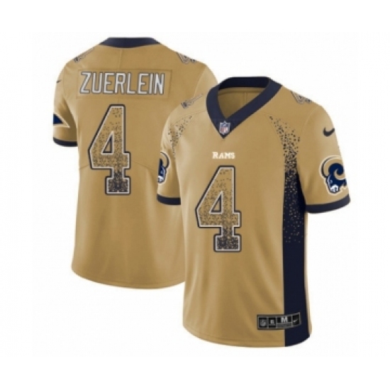 Men's Nike Los Angeles Rams 4 Greg Zuerlein Limited Gold Rush Drift Fashion NFL Jersey