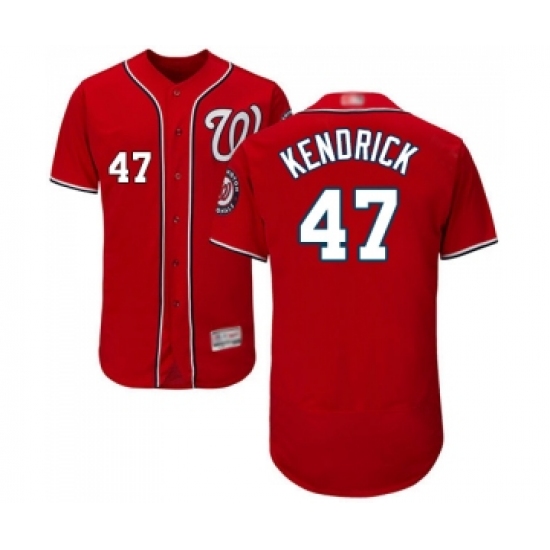 Men's Washington Nationals 47 Howie Kendrick Red Alternate Flex Base Authentic Collection Baseball Jersey