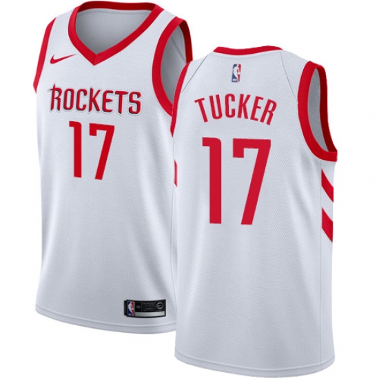 Men's Nike Houston Rockets 17 PJ Tucker Swingman White NBA Jersey - Association Edition