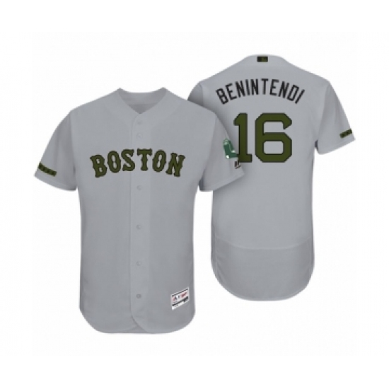 Men's Boston Red Sox 16 Andrew Benintendi Gray 2017 Memorial Day Collection Flexbase Jersey