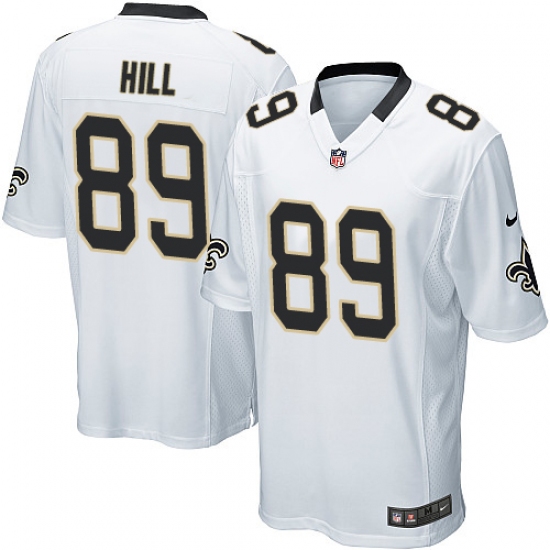 Men's Nike New Orleans Saints 89 Josh Hill Game White NFL Jersey