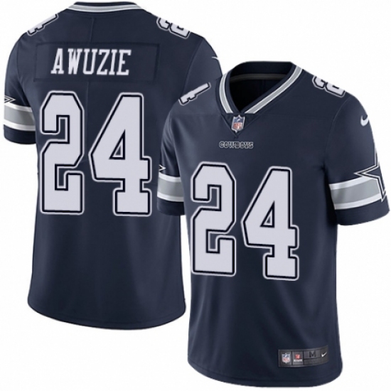Men's Nike Dallas Cowboys 24 Chidobe Awuzie Navy Blue Team Color Vapor Untouchable Limited Player NFL Jersey