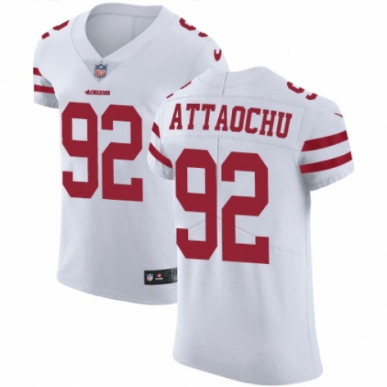 Men's Nike San Francisco 49ers 92 Jeremiah Attaochu White Vapor Untouchable Elite Player NFL Jersey