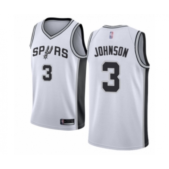 Youth San Antonio Spurs 3 Keldon Johnson Swingman White Basketball Jersey - Association Edition