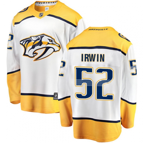 Men's Nashville Predators 52 Matt Irwin Fanatics Branded White Away Breakaway NHL Jersey