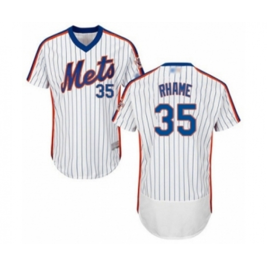 Men's New York Mets 35 Jacob Rhame White Alternate Flex Base Authentic Collection Baseball Player Jersey