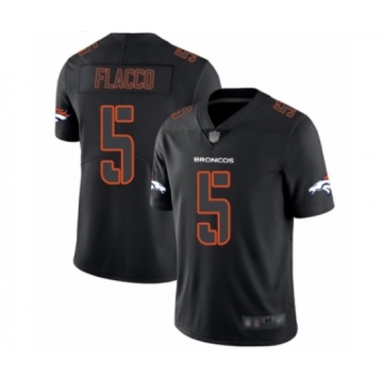 Men's Denver Broncos 5 Joe Flacco Limited Black Rush Impact Football Jersey