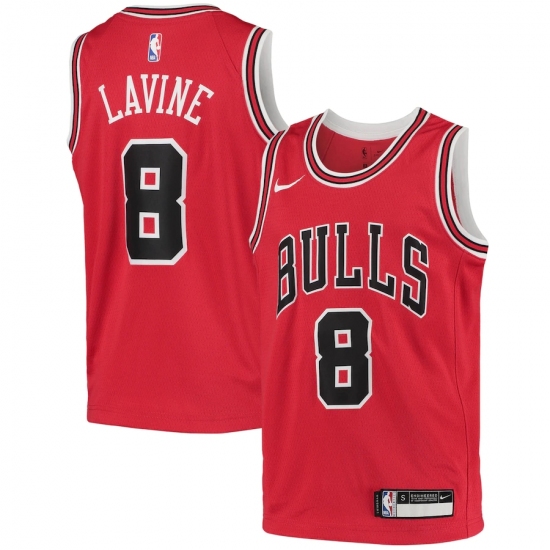 Youth Chicago Bulls 8 Zach LaVine Nike Red 2020-21 Swingman Jersey