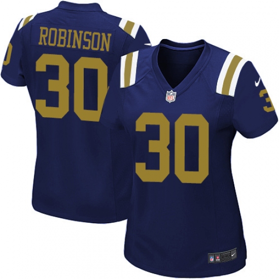 Women Nike New York Jets 30 Rashard Robinson Game Navy Blue Alternate NFL Jersey