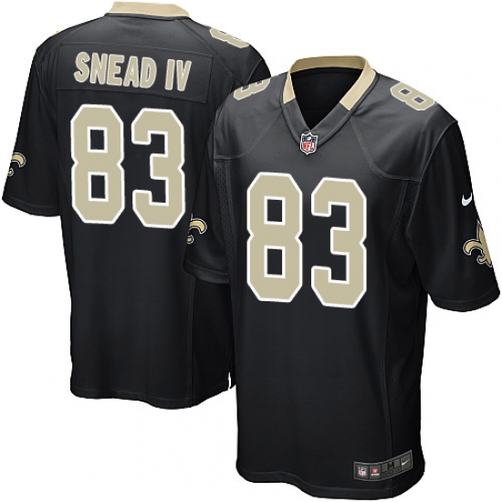 Men's Nike New Orleans Saints 83 Willie Snead Game Black Team Color NFL Jersey