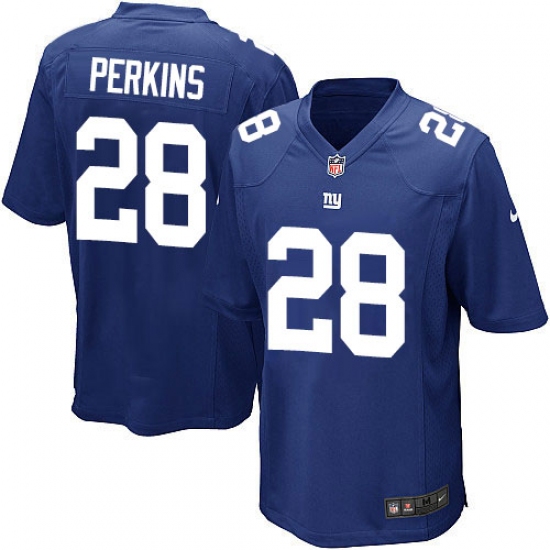 Men's Nike New York Giants 28 Paul Perkins Game Royal Blue Team Color NFL Jersey