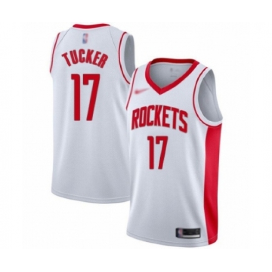 Youth Houston Rockets 17 PJ Tucker Swingman White Finished Basketball Jersey - Association Edition