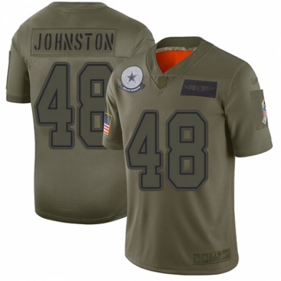 Men's Dallas Cowboys 48 Daryl Johnston Limited Camo 2019 Salute to Service Football Jersey