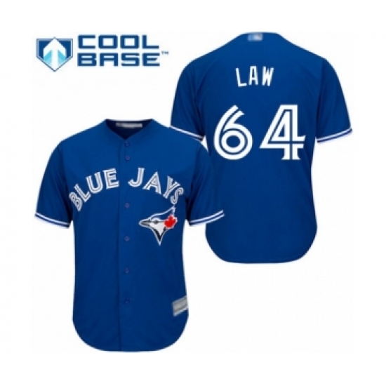 Youth Toronto Blue Jays 64 Derek Law Authentic Blue Alternate Baseball Player Jersey