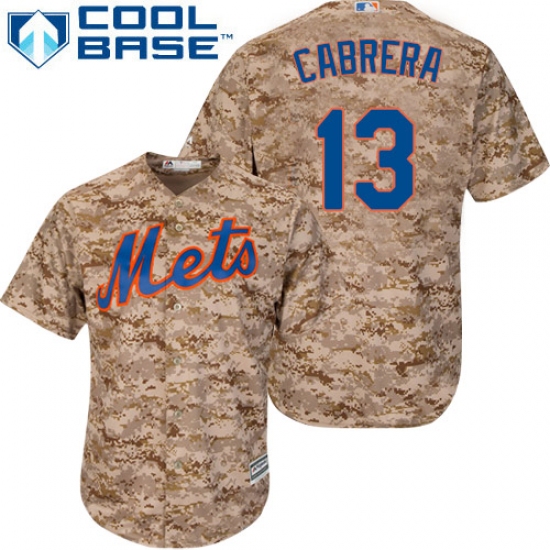 Men's Majestic New York Mets 13 Asdrubal Cabrera Authentic Camo Alternate Cool Base MLB Jersey