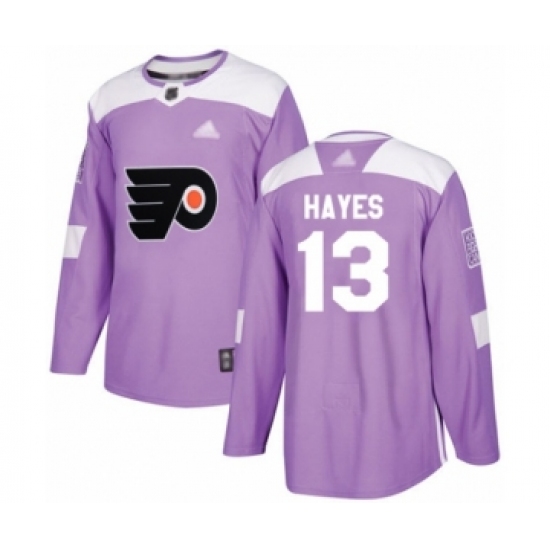 Youth Philadelphia Flyers 13 Kevin Hayes Authentic Purple Fights Cancer Practice Hockey Jersey