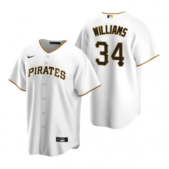 Men's Nike Pittsburgh Pirates 34 Trevor Williams White Home Stitched Baseball Jersey