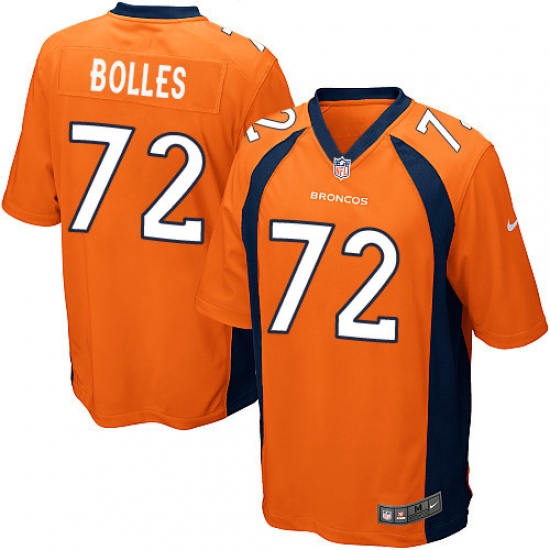 Men's Nike Denver Broncos 72 Garett Bolles Game Orange Team Color NFL Jersey