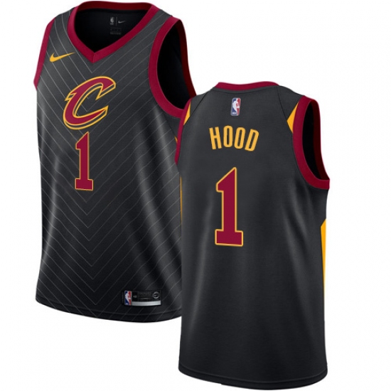 Women's Nike Cleveland Cavaliers 1 Rodney Hood Authentic Black NBA Jersey Statement Edition