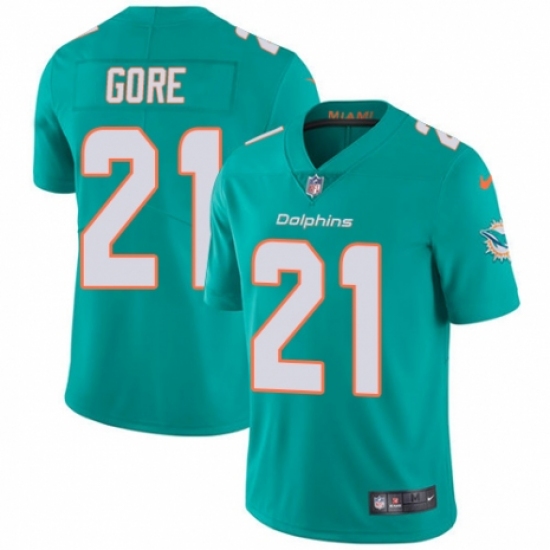 Youth Nike Miami Dolphins 21 Frank Gore Aqua Green Team Color Vapor Untouchable Elite Player NFL Jersey