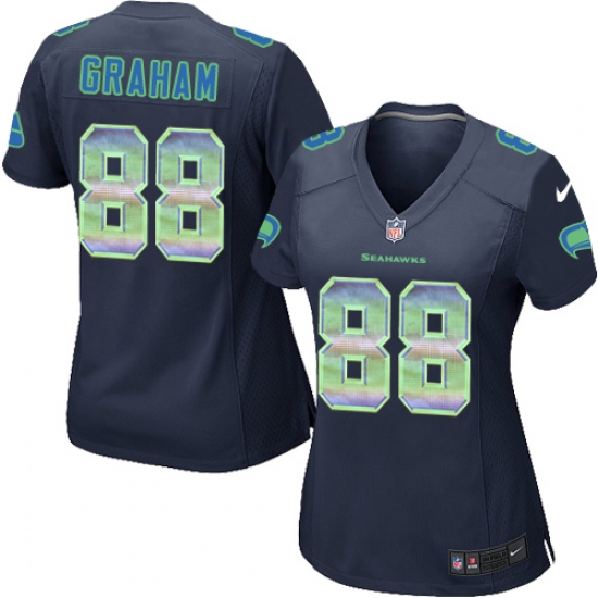 Women's Nike Seattle Seahawks 88 Jimmy Graham Limited Navy Blue Strobe NFL Jersey