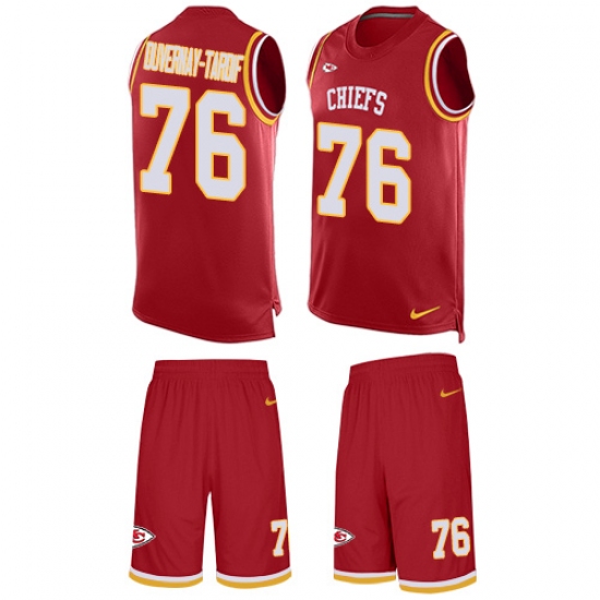 Men's Nike Kansas City Chiefs 76 Laurent Duvernay-Tardif Limited Red Tank Top Suit NFL Jersey