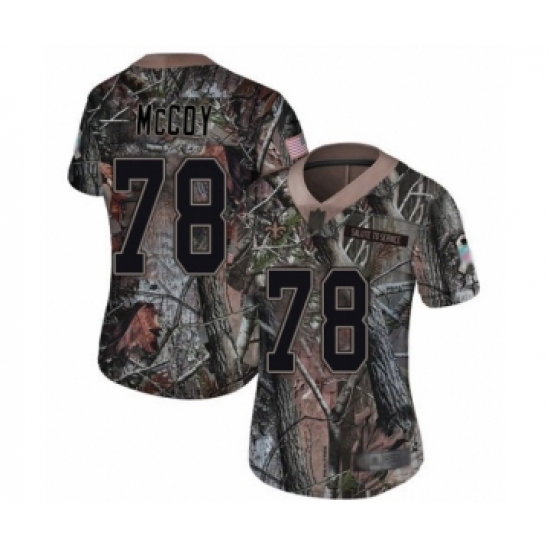 Women's New Orleans Saints 78 Erik McCoy Camo Rush Realtree Limited Football Jersey