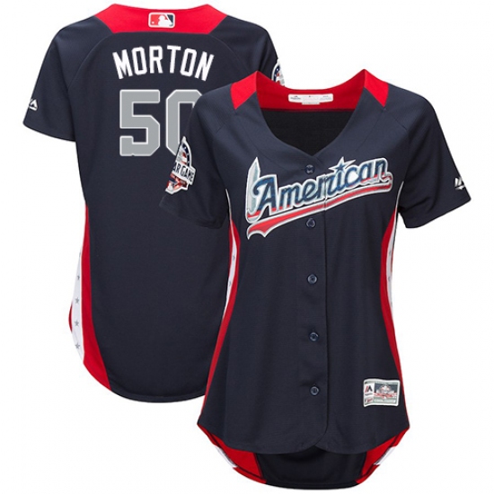 Women's Majestic Houston Astros 50 Charlie Morton Game Navy Blue American League 2018 MLB All-Star MLB Jersey