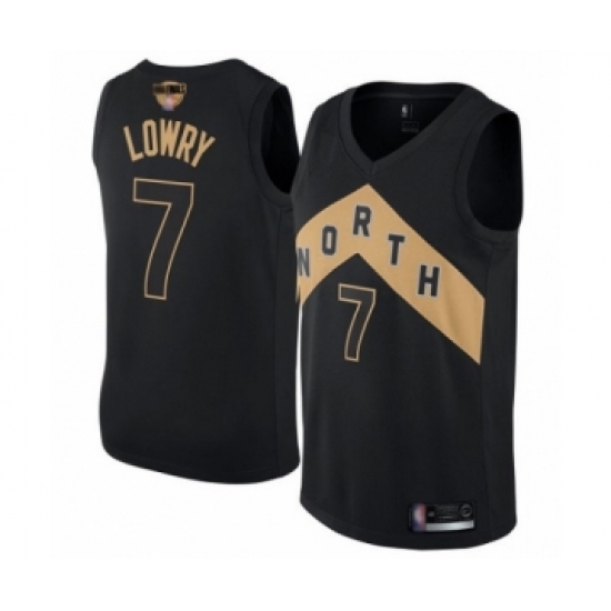 Women's Toronto Raptors 7 Kyle Lowry Swingman Black 2019 Basketball Finals Bound Jersey - City Edition