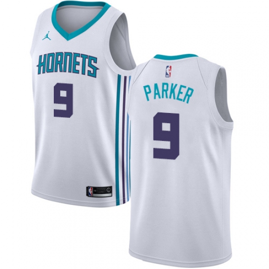 Men's Nike Jordan Charlotte Hornets 9 Tony Parker Swingman White NBA Jersey - Association Edition