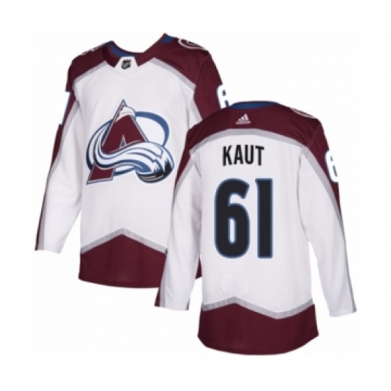 Youth Adidas Colorado Avalanche 61 Martin Kaut Authentic White Away NHL Jersey