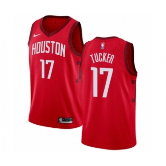 Men's Nike Houston Rockets 17 PJ Tucker Red Swingman Jersey - Earned Edition