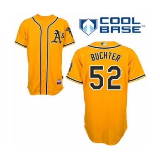 Youth Oakland Athletics 52 Ryan Buchter Authentic Gold Alternate 2 Cool Base Baseball Player Jersey