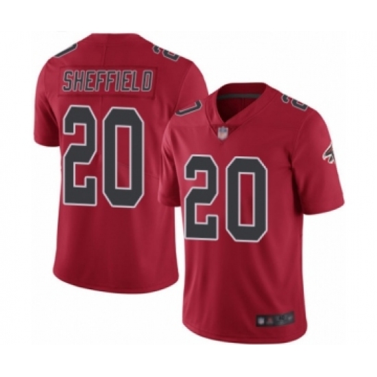 Men's Atlanta Falcons 20 Kendall Sheffield Limited Red Rush Vapor Untouchable Football Jersey